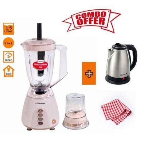 Binatone Unbreakable Blender - Pink + Free Kettle & 4 Pieces of Napkins