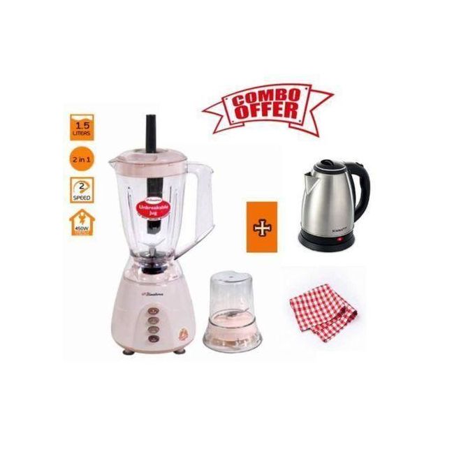 Unbreakable Blender - Pink + Free Kettle & 4 Pieces of Napkins