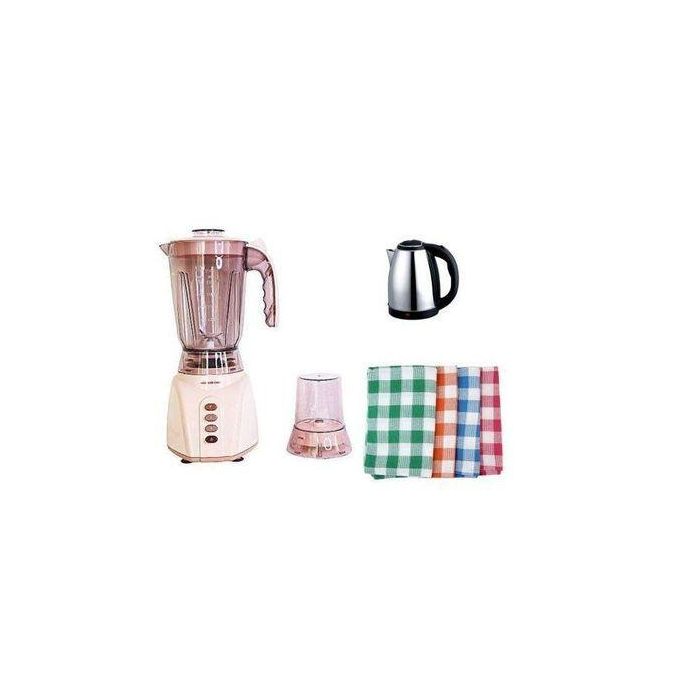 Electric Blender - PINK/WHITE + Free Kettle and Napkins