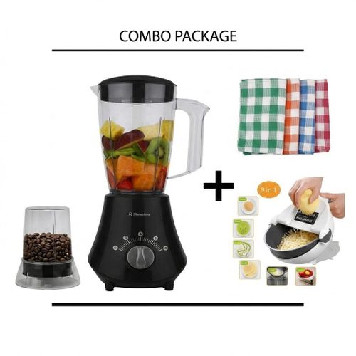 Binatone Smart Electric Blender & Grinder - 1.5 Litre - Black + Vegetable Dicer & Napkins