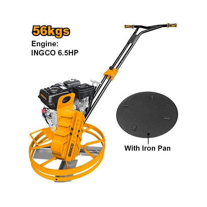 Robust Precision GPT241-2 Gasoline Power Trowel 6.5HP 57cm 22-7/16" - Black & Yellow