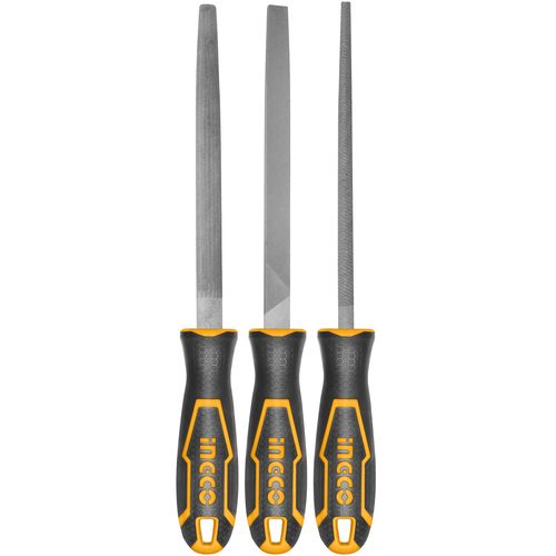 High-Performance HKTFS1308 3 Pieces Steel File Set - Black & Yellow