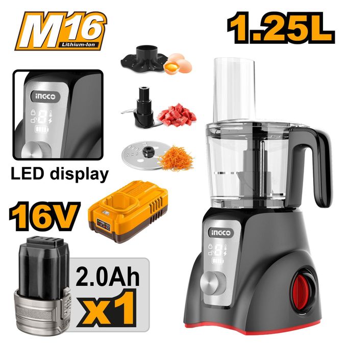 Advanced Industrial CFP027K Cordless Food Processor - Black & Silver
