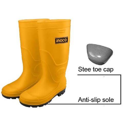Precision Heavy-Duty Yellow Rain Boots 45 with Steel Cap