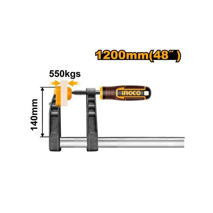 High-Performance HFC021401 F Clamp With Plastic Handle - Black/Yellow