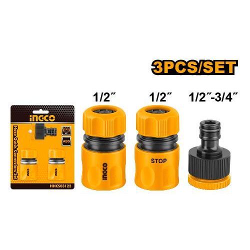 Reliable HHCS03122 3 Pieces Hose Quick Connectors Set - Black & Yellow