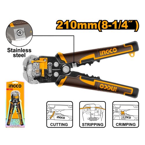 Professional HWSP102418 Automatic Wire Stripper - Brown & Yellow