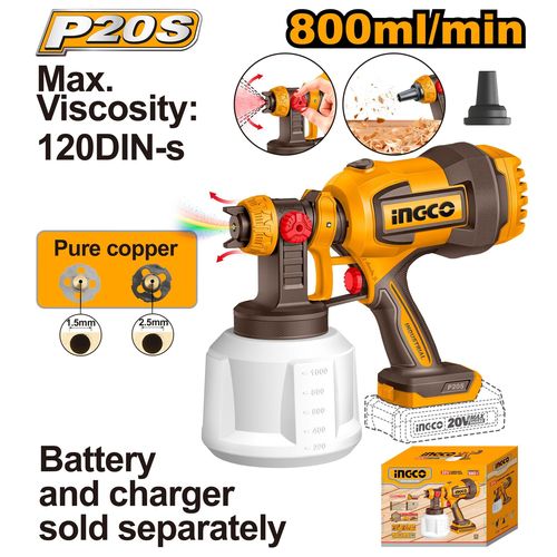 Elite CSGLI2004 Cordless Spray Gun - Brown/White/Yellow