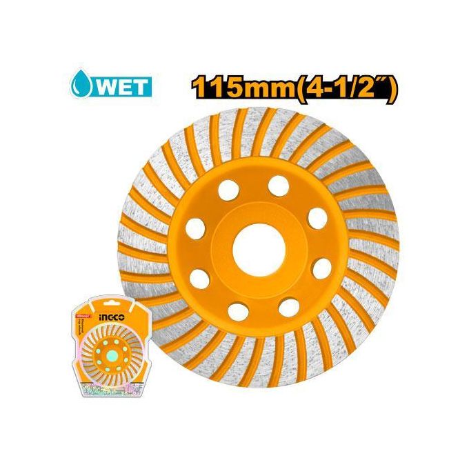 Quality CGW011151 Diamond Cup Wheels Wet 4.5" - Yellow