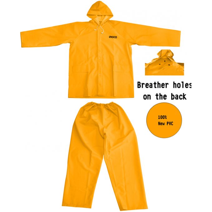 Advanced Durable HRCTSKT031.XL Rain Suit - Yellow