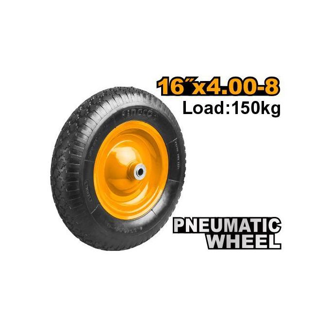 Premium HHWB64018G-W Pneumatic Wheel - Black & Yellow