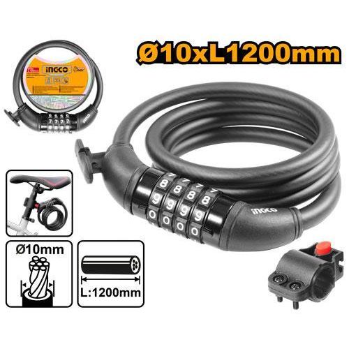 Durable Essential DBK21012 4 Digit Combination Bicycle Lock (With Lock Frame) - Black