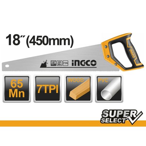 Durable HHAS15450 Hand Saw 18" - Silver/Yellow/Black