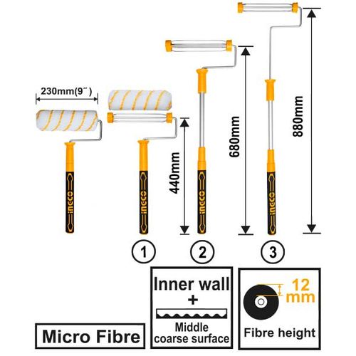 Reliable HRHT442302T Telescoping Cylinder Brush - 9" - Yellow