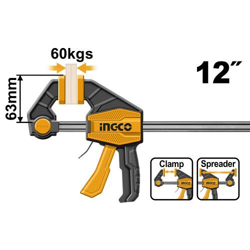 Premium HQBC01602 Quick Bar Clamp - 63 x 300mm - Yellow