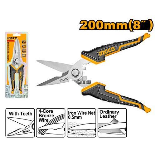 Reliable HES0188 Electrician's Scissors 8" - Black & Yellow