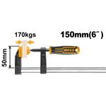 Heavy-Duty Precision HFC020501 F Clamp - 50 x 150mm - Yellow/Black