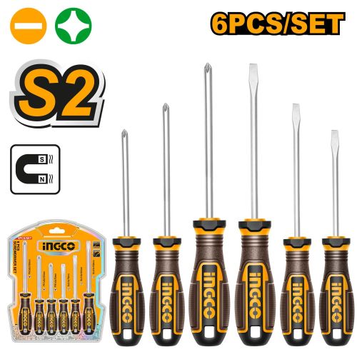 Reliable HKSDS0628 6 Pieces Screwdriver Set - Brown & Yellow