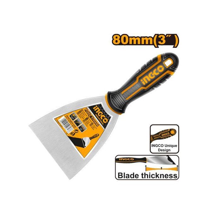 Superior HPUT08080 Putty Trowel Rubber Handle 3" - Yellow & Silver