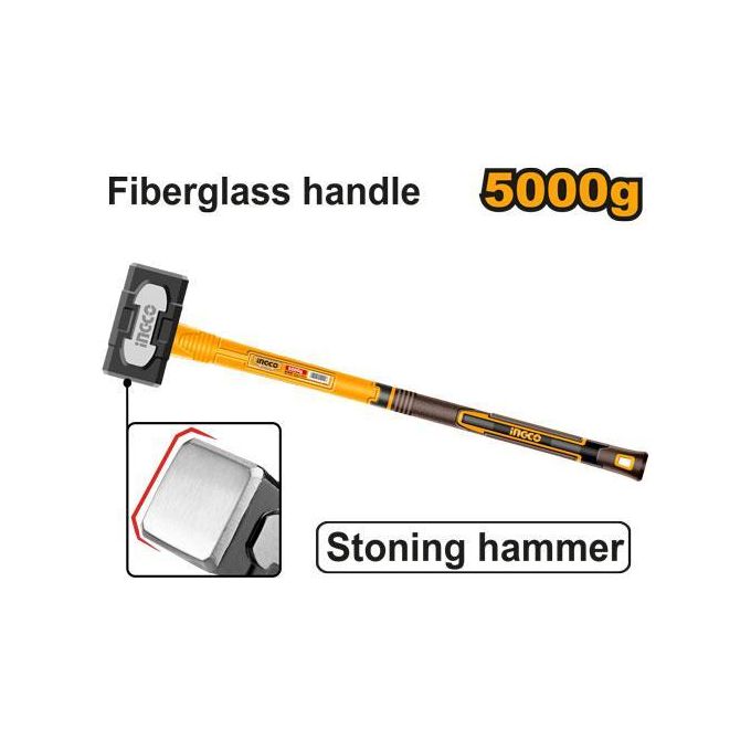 Professional Heavy-Duty HSTH83598 Stoning Hammer - Black & Yellow