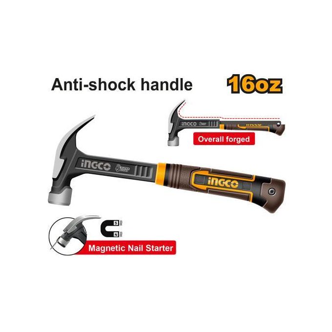 Professional Robust HCH81016L Claw Hammer - Black/ Silver/Yellow