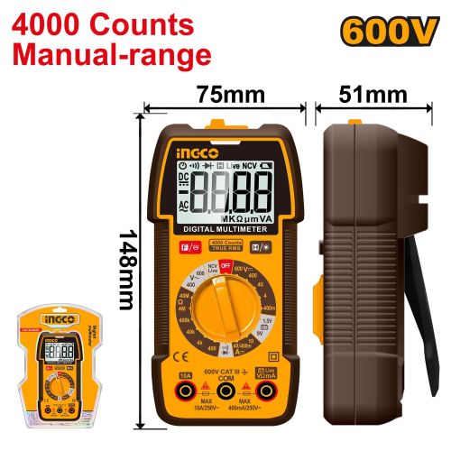 Reliable DM36002 Digital Multimeter - Brown & Yellow