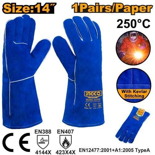 Quality HGVW03 Welding Gloves - Blue & Yellow
