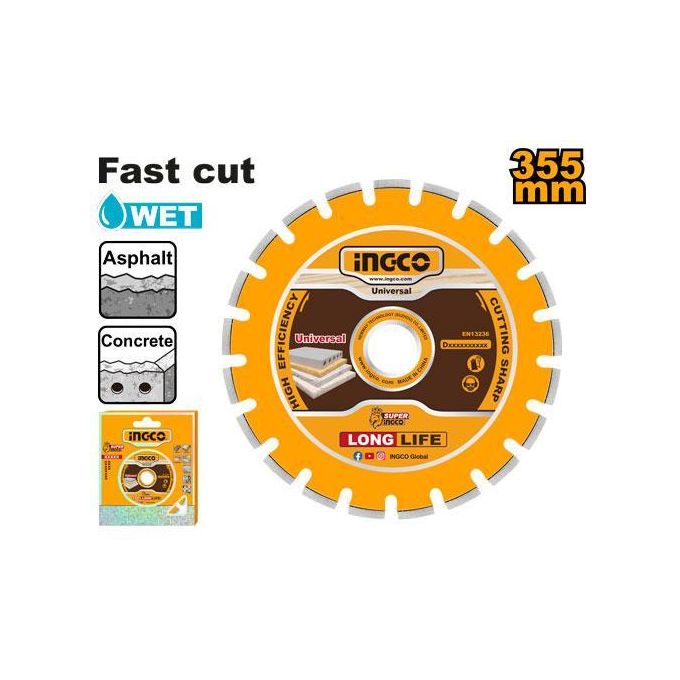 Essential DMD033551 Diamond Disc For Asphalt And Concrete Cutting - Yellow