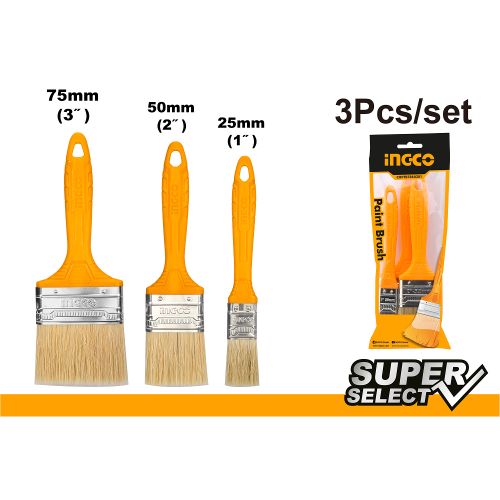 Premium CHPTB7860301 3 Piece Paint Brush Set - Yellow