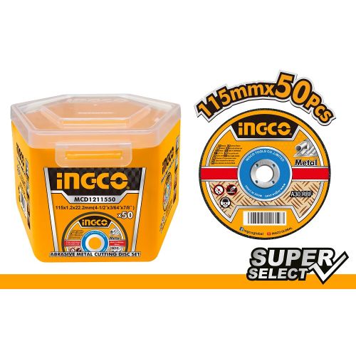 Premium Quality MCD1211550 50 Piece Abrasive Metal Cutting Disc - 115mm - Yellow
