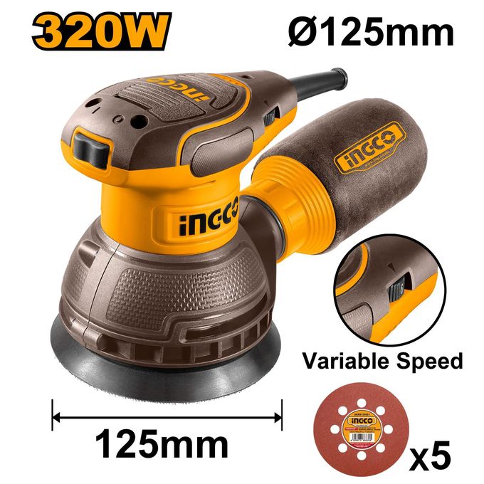 Essential RS3216 Rotary Sander 320W - Brown & Yellow