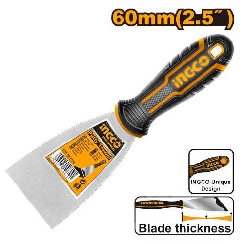 Commercial-Grade Essential HPUT08060 Putty Trowel 2.5" Rubber Handle - Black & Silver