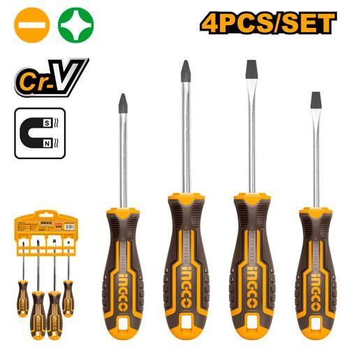 Durable HKSD0428 4 Pieces Screwdriver Set - Black & Yellow