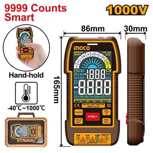 Professional DM110004 Digital Multimeter - Brown & Yellow