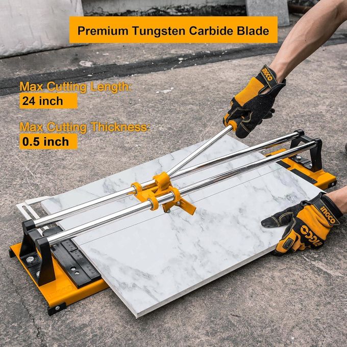 Superior Professional Wall Floor Tile Cutter Heavy Duty Manual 400mm 600mm 800mm Wide Tiles Score - Yellow/Black