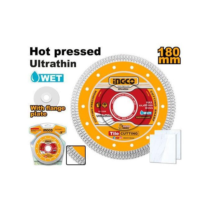 Precision Essential DMD081801HT Ultrathin Diamond Disc (Mesh Rim) - Red/Silver/Yellow