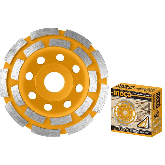 Robust Industrial CGW021151 Double Row Cup Grinding Wheel - 115mm - Yellow