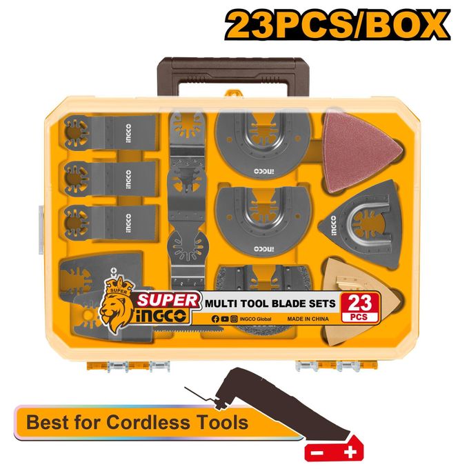 Advanced AKTMT2301 Multi Tool Blade 23 Pieces Set - Black/Brown/Yellow