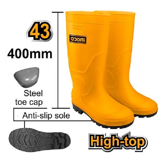 Essential Heavy-Duty Rain Boots 43 with Steel Cap - Yellow