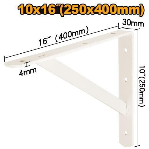 Precision Reliable IHDSB1016 Heavy Duty Shelf Brackets 10x16" - White