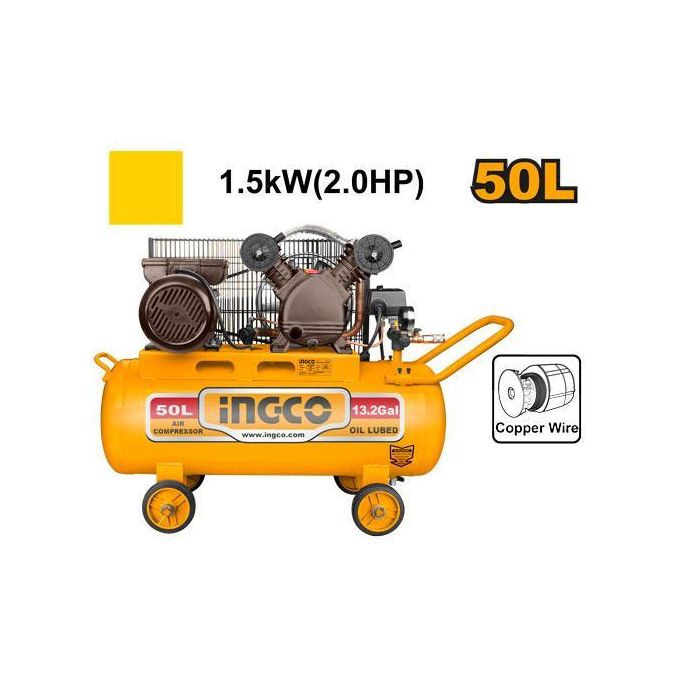 Quality AC1200508 Air Compressor 50L 2HP With Belt - Brown & Yellow