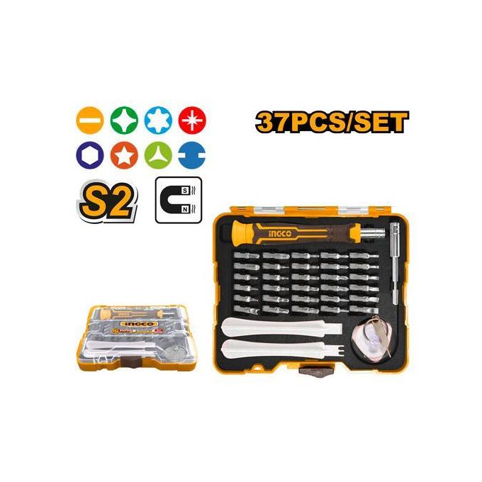 Heavy-Duty HKSDB0378 37 Pieces Precision Screwdriver Set - Silver