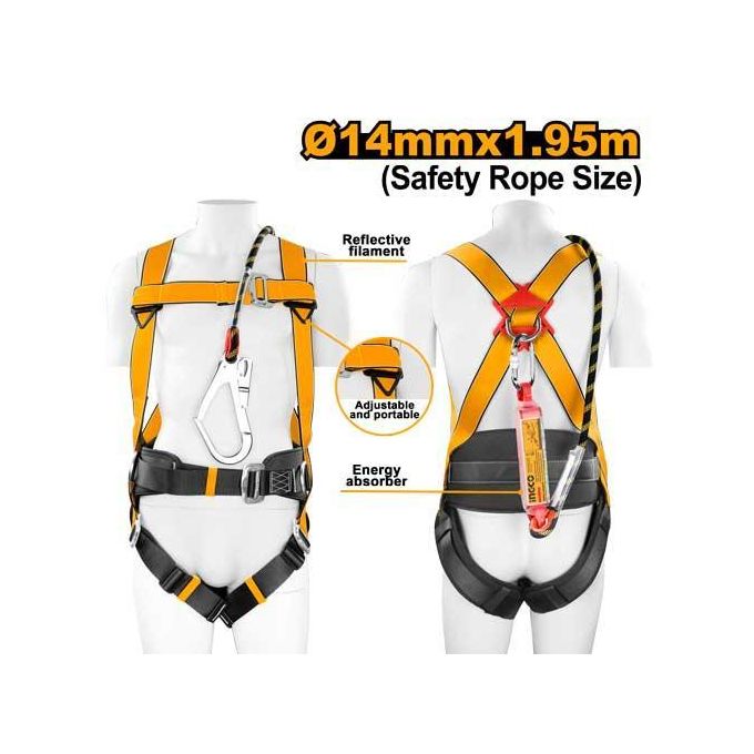 Durable Superior HSH501420 Safety Harness - Black/Yellow