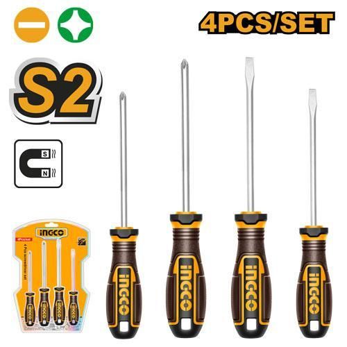 Robust Industrial HKSDS0428 4 Pieces Screwdriver Set - Black & Yellow