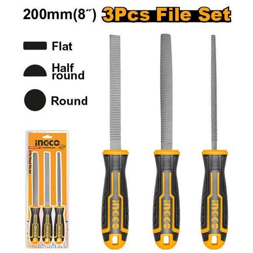 Essential HKTFW0308 3 Pieces Wood File Set - Black & Silver