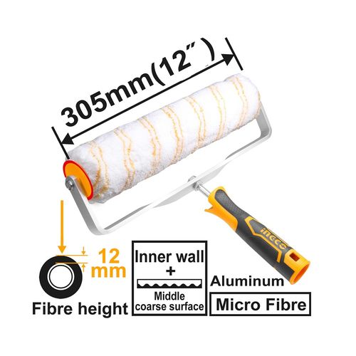 Precision Elite HRHT093051 Cylinder Brush - Inner Wall - 12" - Yellow
