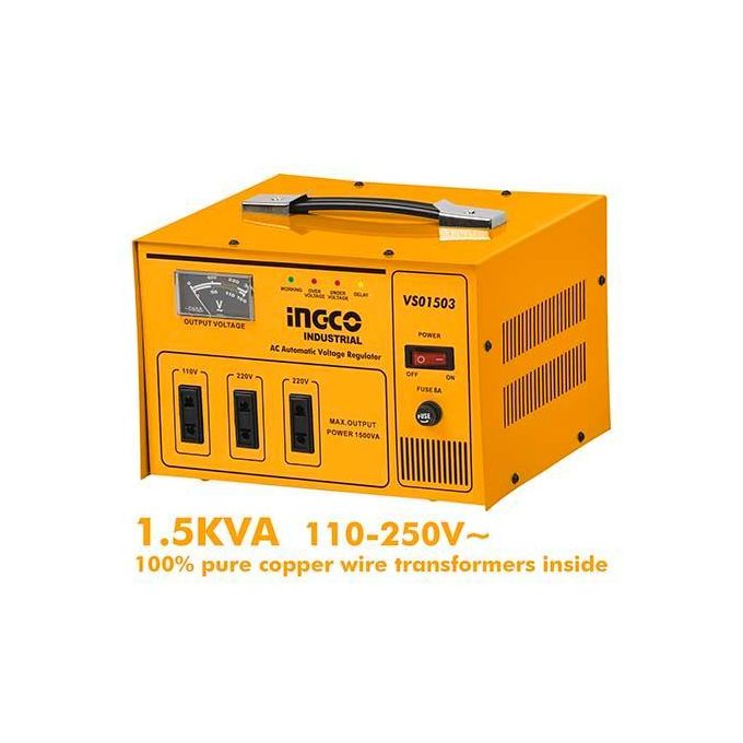 Robust Durable VS01503 AC Automatic Voltage Regulator - Yellow