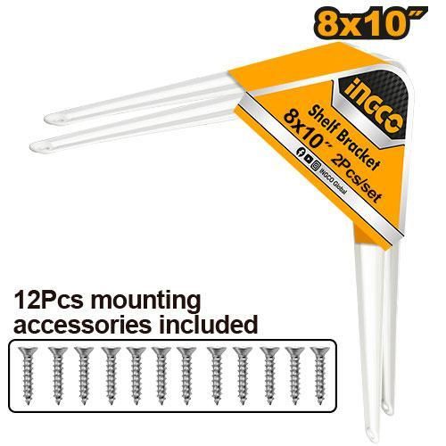 Advanced HSB10810 Shelf Bracket Set - White