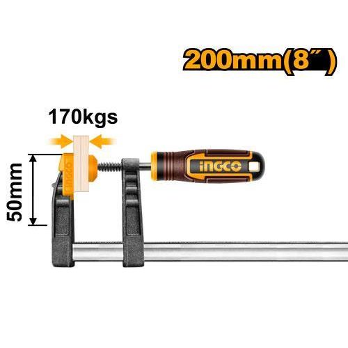 Essential Quality HFC020502 F Clamp With Plastic Handle - Black/Silver/Yellow