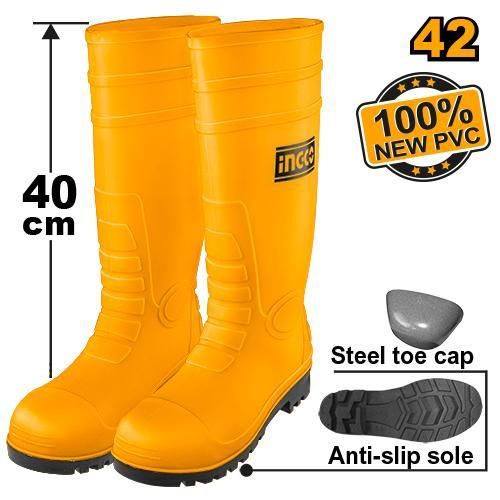 Professional Quality SSH092SB.42 Rain Boots With Steel Cap - Yellow